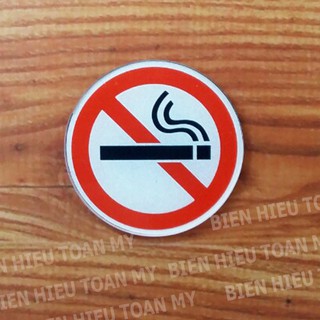 Biển Không Hút Thuốc nền nhũ bạc