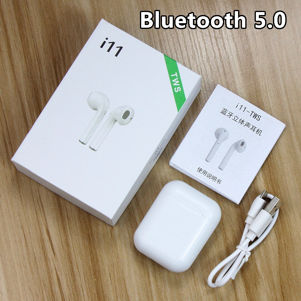 Tai nghe Bluetooth 5.0 mini i11 TWS âm thanh stereo tích hợp mic cho Iphone Android
