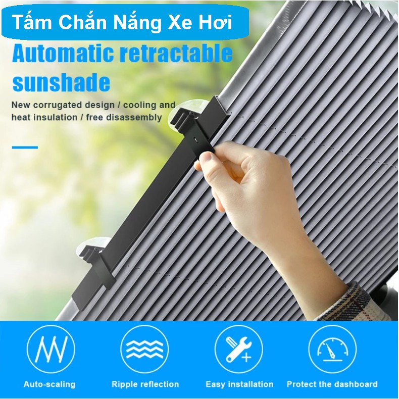 Tấm Che Nắng Kính Lái Xe Hơi - Rèm Che Chắn Nắng Xe ôtô - Gấp Gọn Đa Năng - Chống Tia UV - Chống Hấp Nhiệt - Cao Cấp