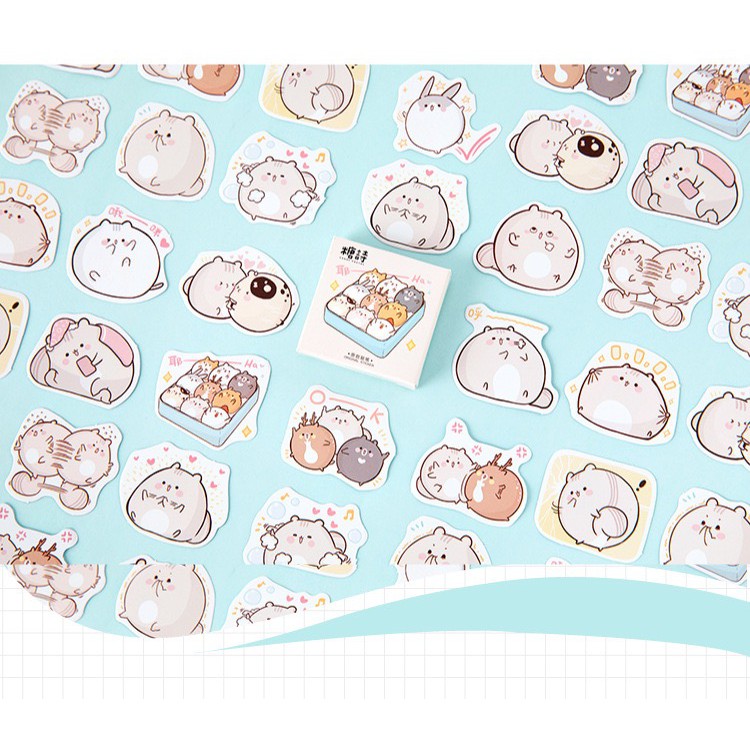 Bộ sticker/ Hình dán Mèo Múp Dễ Thương (45 Hình)