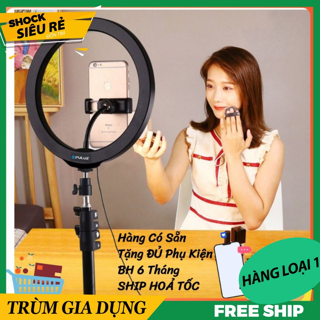 Đèn LiveStream 20cm Hỗ Trợ Ánh Sáng Chụp Ảnh, Make Up Trang Điểm Với 3 Chế Độ Sáng - BestMart