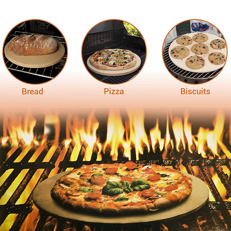 Đá Tròn 15 Inches Dùng Nướng Bánh Mì / Pizza / Nướng BBQ Tiện Dụng