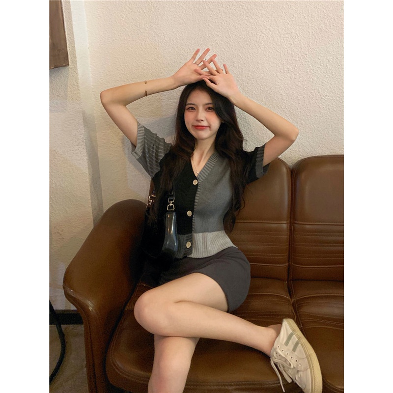 B&amp;G Áo cardigan Dệt Kim Mỏng Cổ Chữ V Dáng Ôm Thời Trang Dành Cho Nữ Mã 2022 Áo phông Nữ JL-TX-144