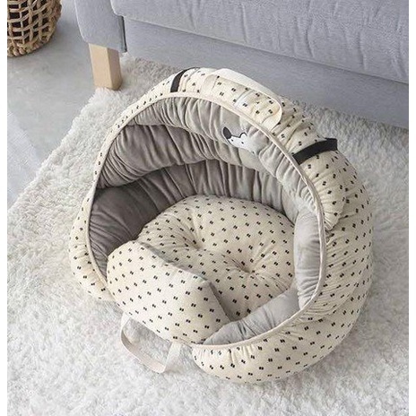 Nệm ngủ tròn đặt ghế ôtô cho thú cưng