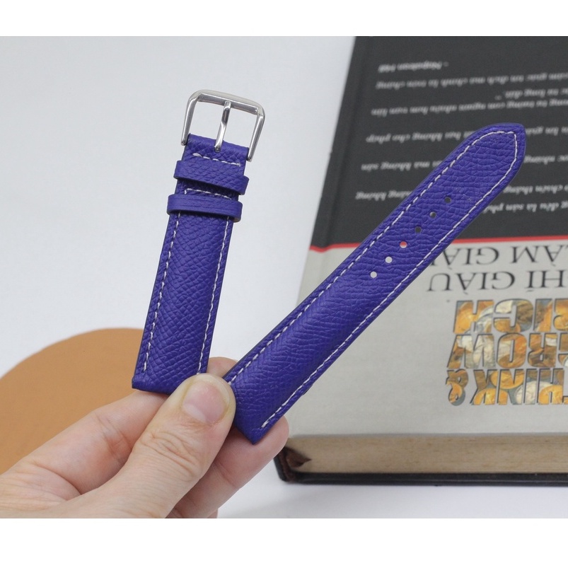 Dây Da Đồng Hồ, Dây Đồng Hồ Da Epsom Cao Cấp Khóa Kim Được Gắn Kèm Chốt Thông Minh Tiện Lợi, Nhiều Size Bảo Han 6 Tháng