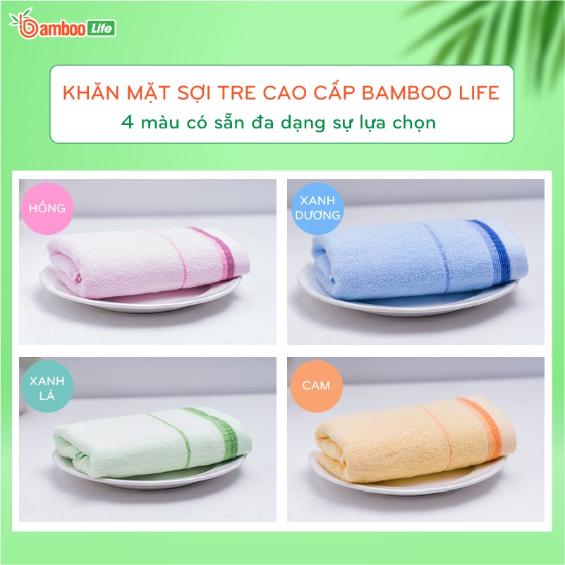 Khăn mặt sợi tre Bamboo Life BL121 lau tóc mềm mại, thấm hút, an toàn khi sử dụng, thân thiện với môi trường