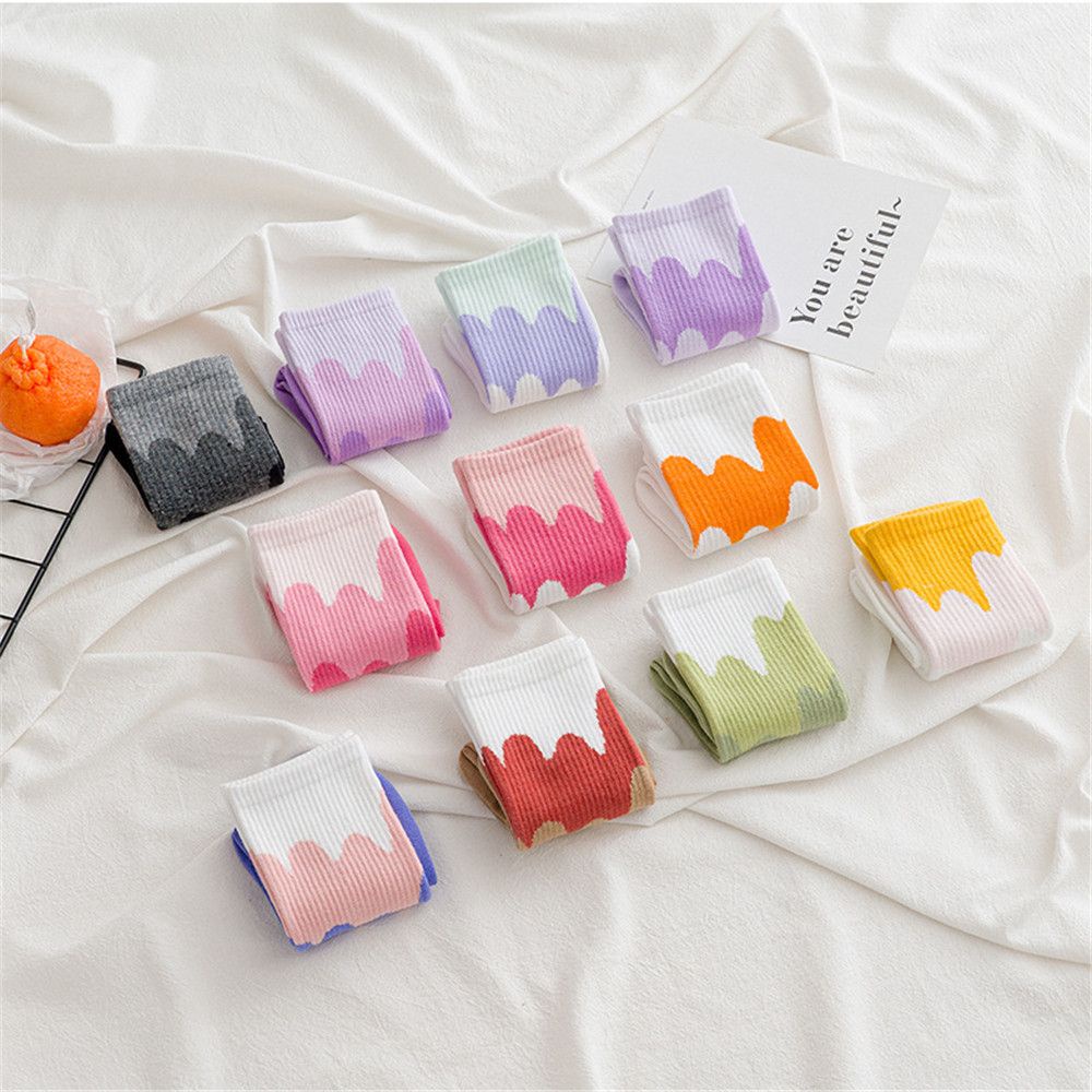 Đôi Vớ In Hình Que Kem Cầu Vồng Phong Cách Harajuku Sáng Tạo Dễ Thương Cho Nam Nữ Mihan1