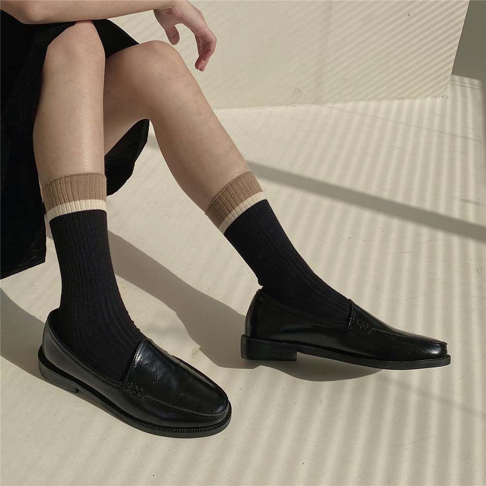 AROMA Vớ Dệt Kim Họa Tiết Kẻ Sọc Màu Sắc Ngọt Ngào Phong Cách Harajuku Nhật Bản Thời Trang Cho Nữ