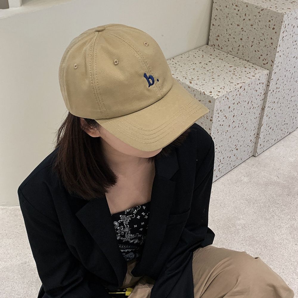 Mũ lưỡi trai thể thao bằng cotton mềm thêu chữ B có thể điều chỉnh thiết kế đơn giản nhiều màu cho nam nữ