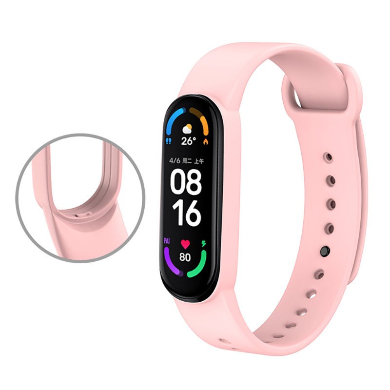 Dây Đeo Thay Thế Chất Liệu Silicon Màu Trơn Cho Mi Band 6