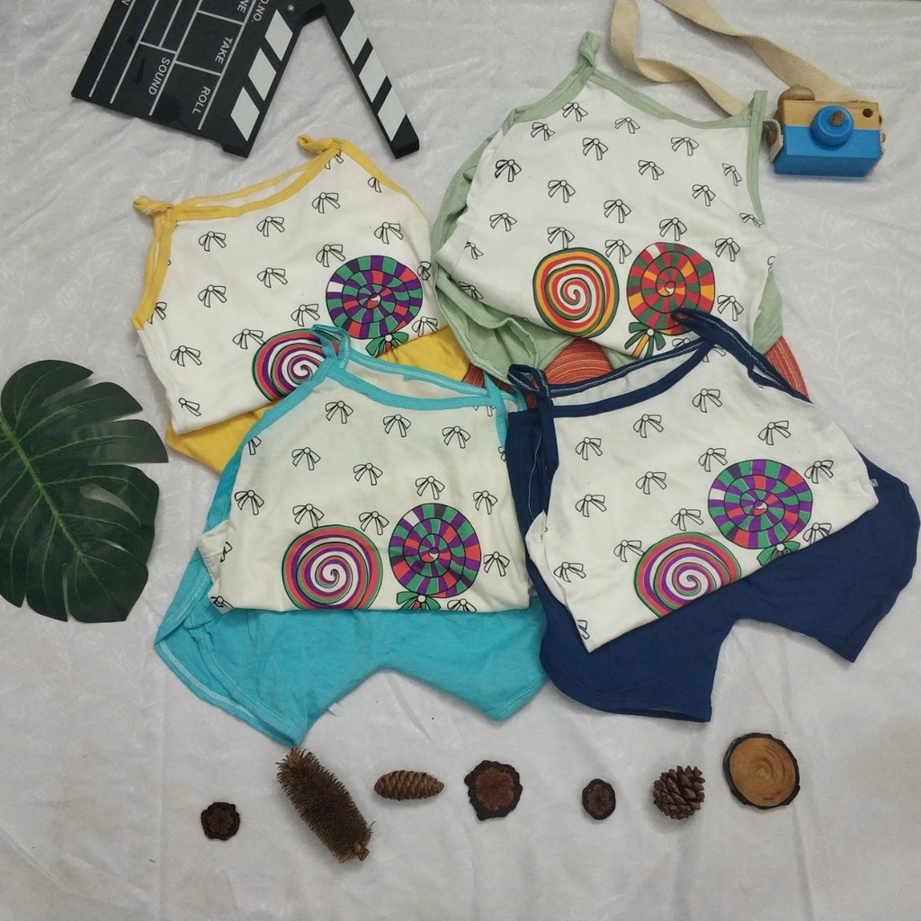 Bộ hai dây bé trai bé gái mặc nhà đi học đi chơi Hạ Băng Designs vải cotton 1-5 tuổi, 8-18kg