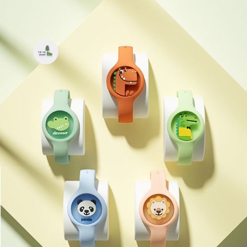 Đồng hồ tinh dầu đuổi muỗi phát sáng nhiều hình động vật cho bé,vòng tay đuổi côn trùng có mùi thơm