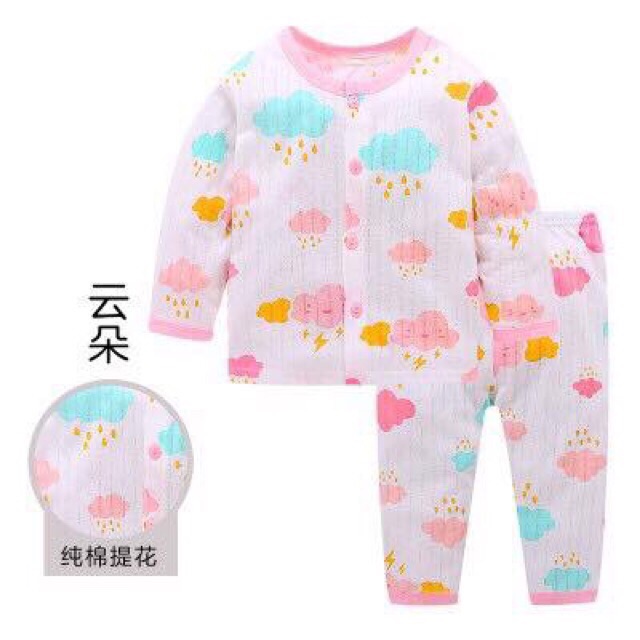 Bộ cotton giấy Quảng Châu thông hơi xuất Nhật cho bé