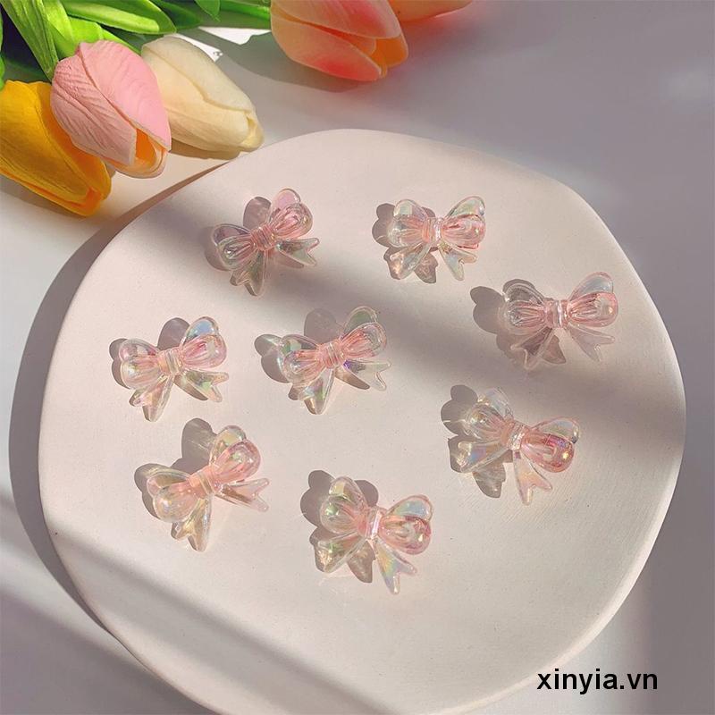 Kẹp Tóc Nơ Mini Màu Kẹo Trong Suốt Dễ Thương Cho Bé