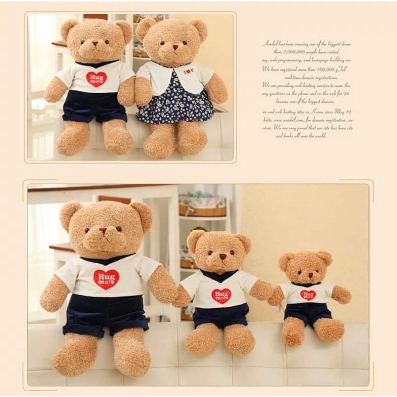 GẤU BÔNG TEDDY HUG ME ĐÔI NAM, NỮ