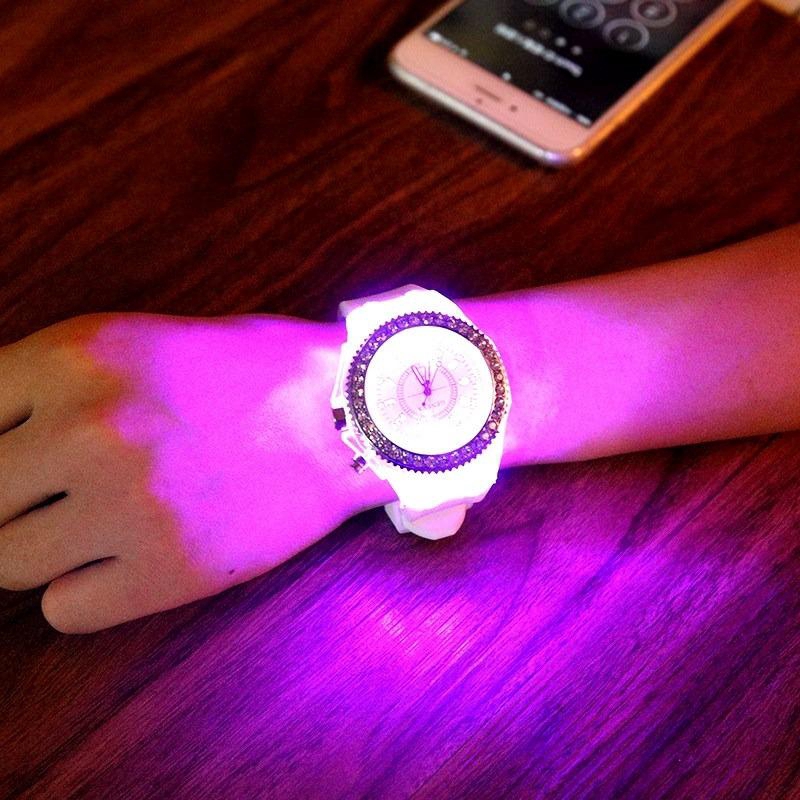 Đồng hồ đeo tay bộ máy thạch anh dạ quang đính đá thời trang cho học sinh phong cách unisex