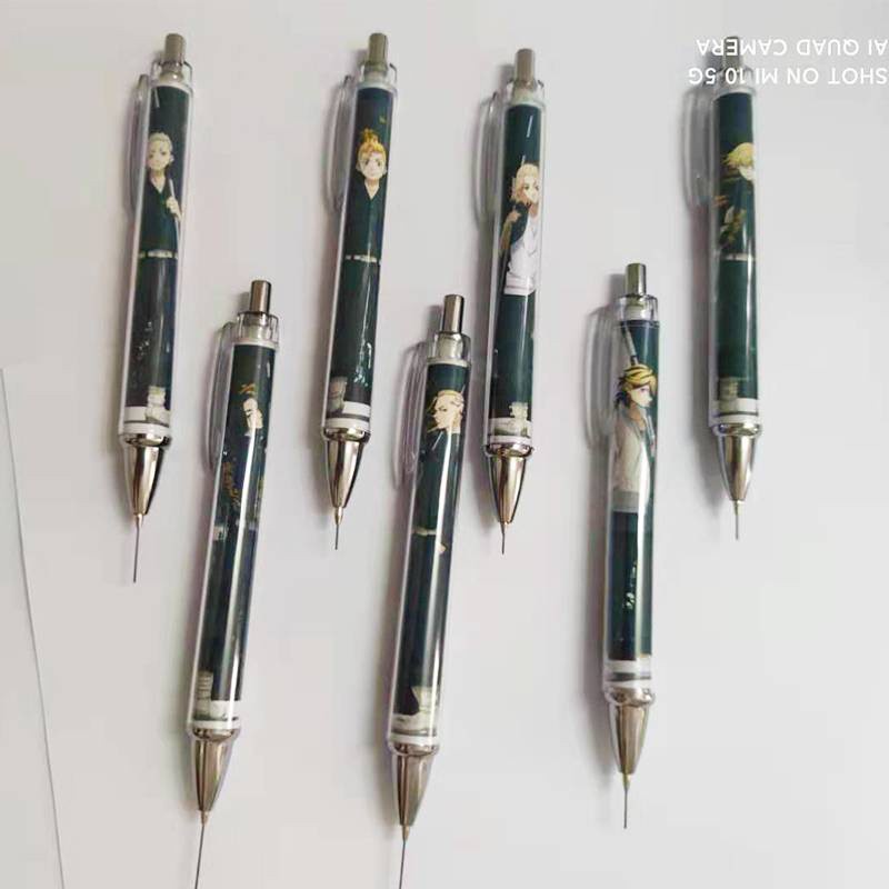 Bút chì bấm trong mờ 0.5mm tiện dụng Japanese Anime Tokyo Revengers Mechanical Pencil School Supplies kids Stationery gift Sano Manjirou Hanagaki Takemichi Tachibana Hinata Kawata Souta kids gift