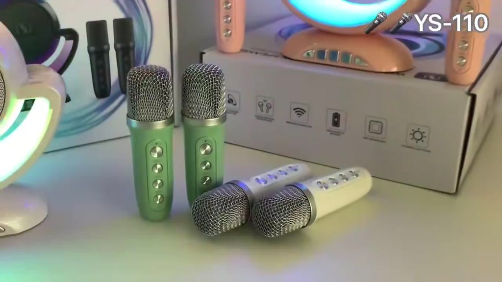 Loa Karaoke Bluetooth Mini Chữ G YS110 Tặng Kèm 2 Micro Không Dây, Hỗ trợ Bluetooth 5.0, Cổng AUX | BigBuy360 - bigbuy360.vn