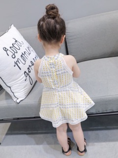 💥(ẢNH THẬT 100%) Váy chấm bi khoét tay bé gái
