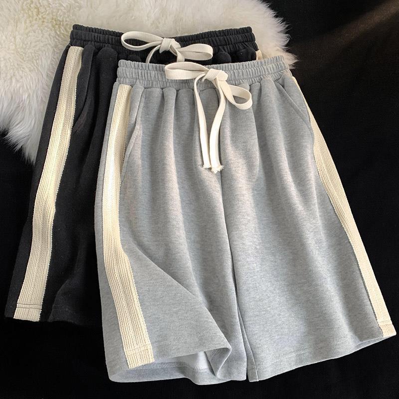 Quần ngắn ống rộng Phối Dây Rút Cá Tính Theo Phong Cách Hàn Quốc