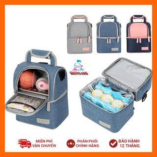 Balo bỉm sữa, balo Vcool giữ nhiệt giữ lạnh 2 ngăn