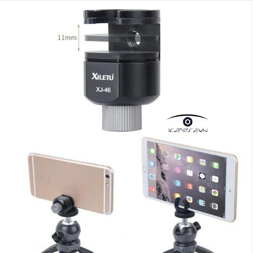 GÁ KẸP ĐIỆN THOẠI, MÁY TÍNH BẢNG GẮN CHÂN MÁY TRIPOD XILETU XJ-46