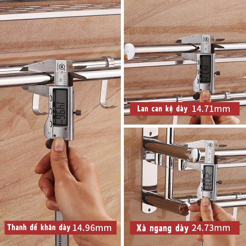 Kệ Nhà Tắm, Giá Treo Khăn Nhà Tắm, Để Đồ Dùng Inox Khô ng Gỉ Đa Năng Gắn Tường