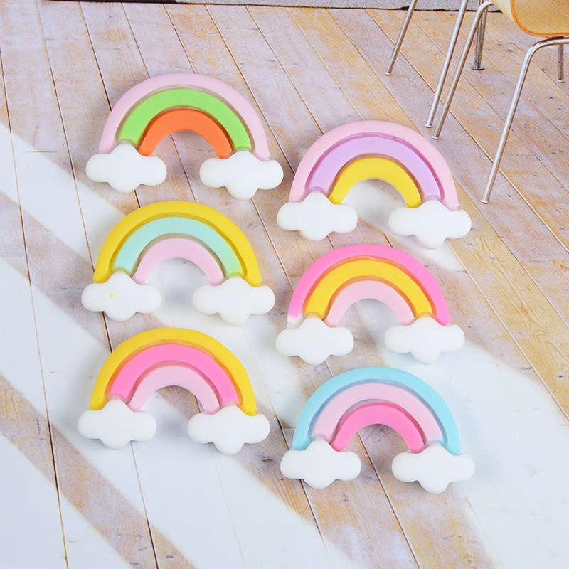 Charm cầu vồng dán ốp điện thoại, trang trí đồ dùng, slime DIY