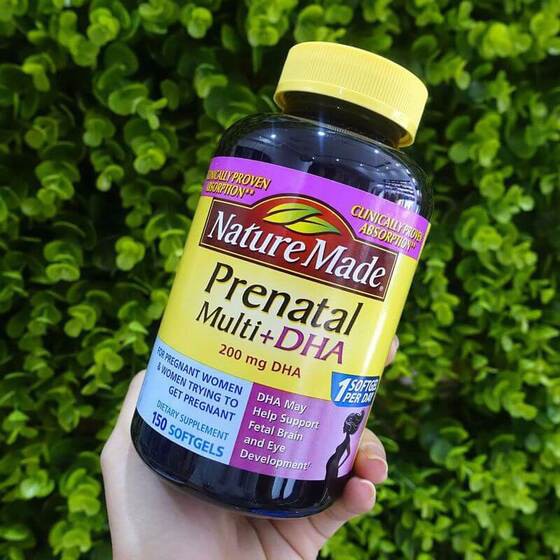 [HÀNG MỸ] Vitamin bà bầu Prenatal + DHA 200mg Nature Made - 150v