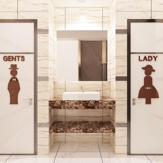 [Hàng VN] Tranh Dán Tường Mica 3D Dán Cửa Nhà Vệ Sinh WC Toilets