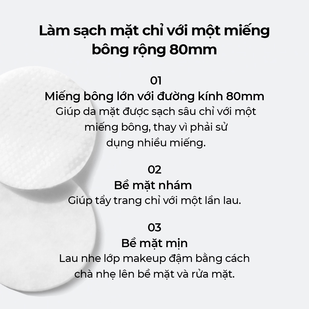 Bông tẩy trang thấm toner CELIMAX Làm sạch da trong 1 bước 60 miếng
