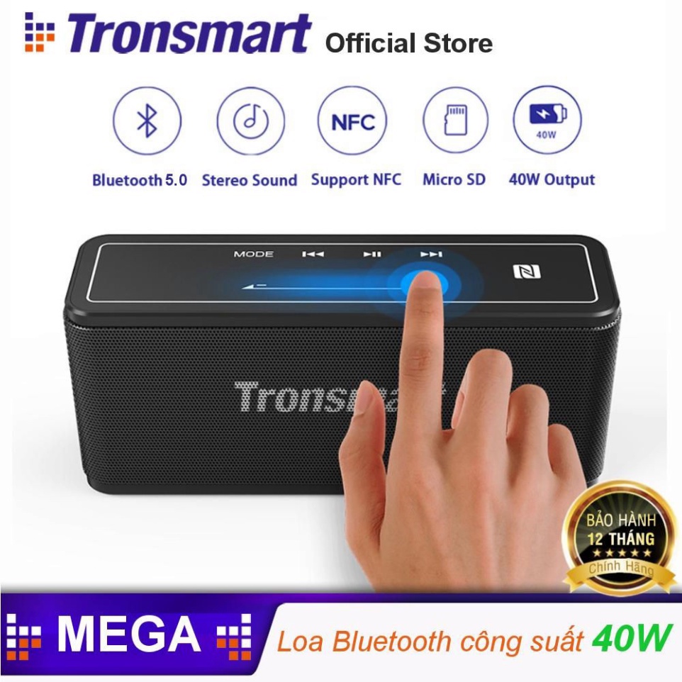 (Giảm Giá) Loa Bluetooth công suất 40W Pin 15h TRONSMART Element Mega Hàng chính hãng BH 12 tháng