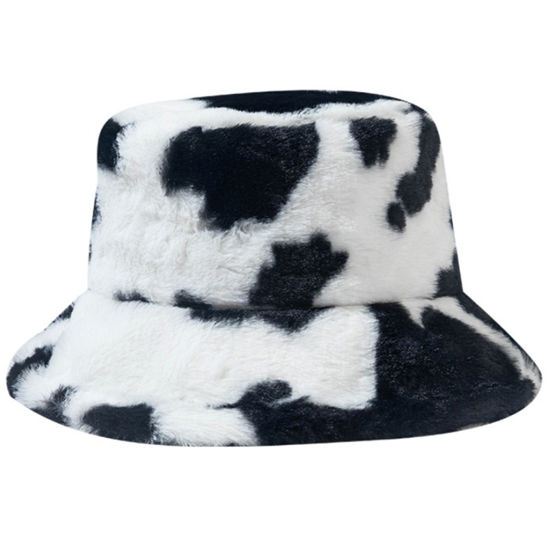 Mũ Bucket Họa Tiết Bò Sữa Thời Trang Mùa Đông Cho Nam Và Nữ