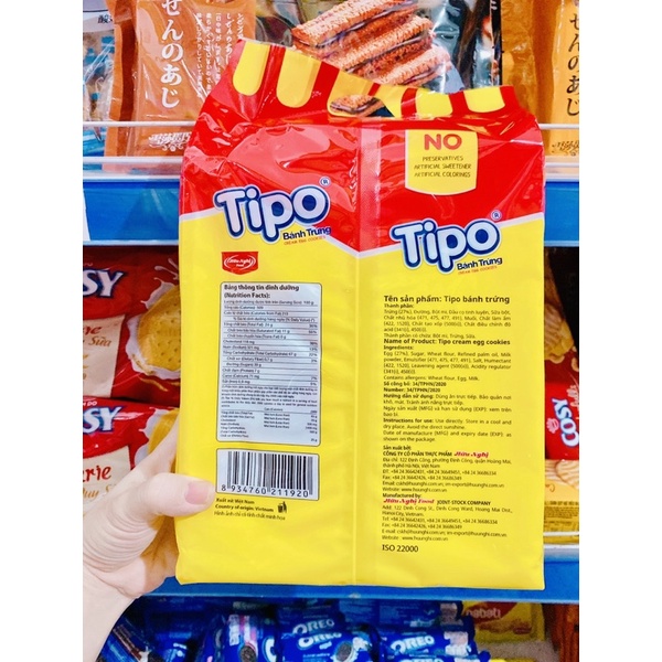 BÁNH TRỨNG TIPO VỊ TRỨNG/SẦU RIÊNG 220G
