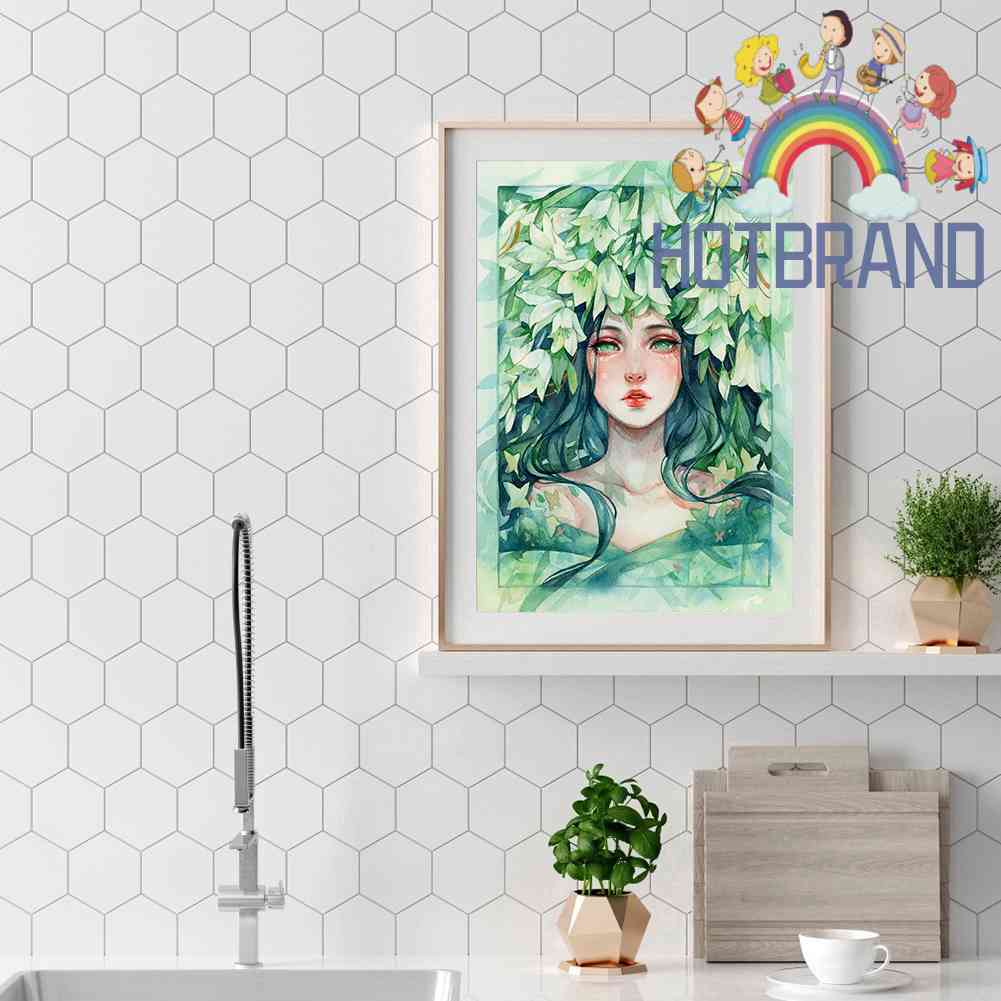 Bộ Tranh Thêu Chữ Thập 11CT DIY Hình Cô Gái Và Hoa Đầy Đủ