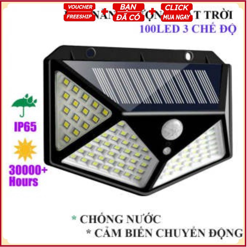 PVN16260 Đèn led Năng lượng mặt trời cảm ứng chống nước - siêu sáng 100 bóng led - Sáng đa góc T2
