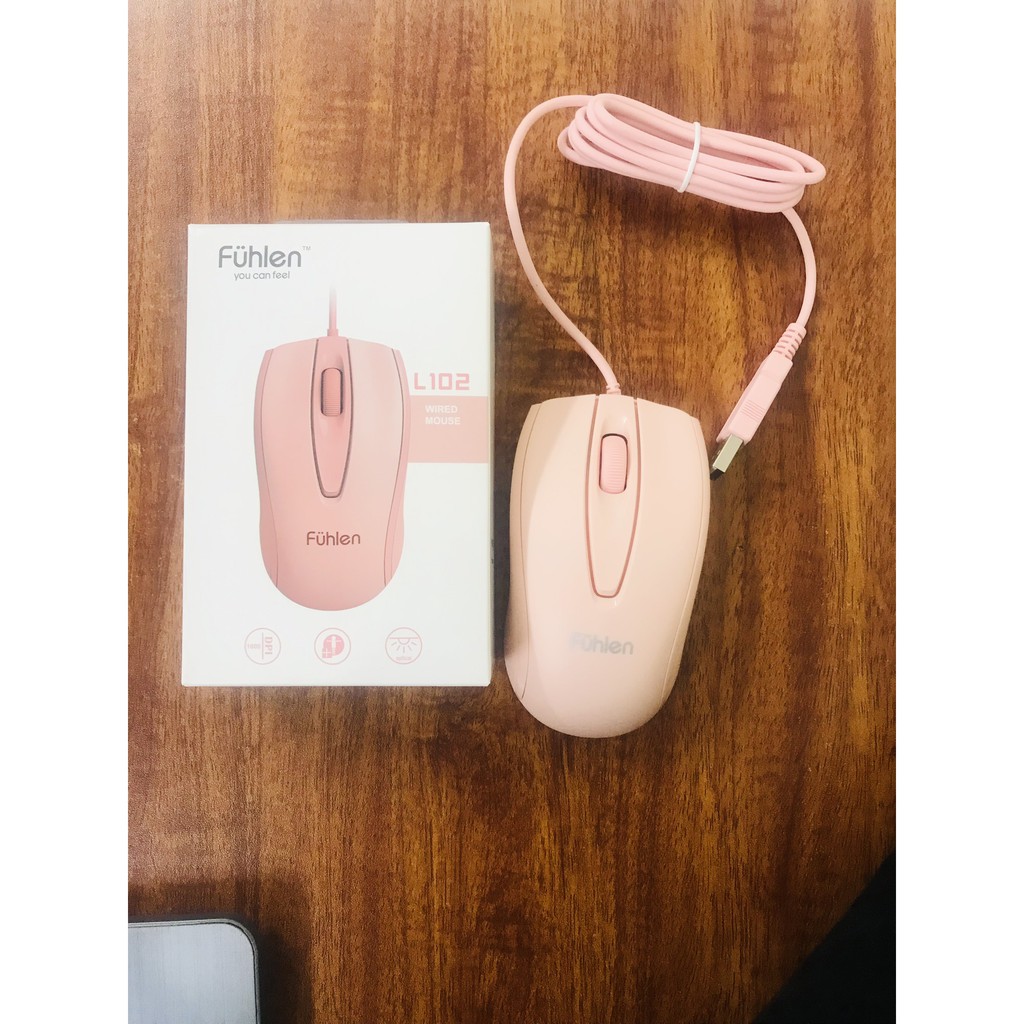 Chuột Fuhlen có dây L102 Hồng chính hãng có tem chống hàng giả bộ công an