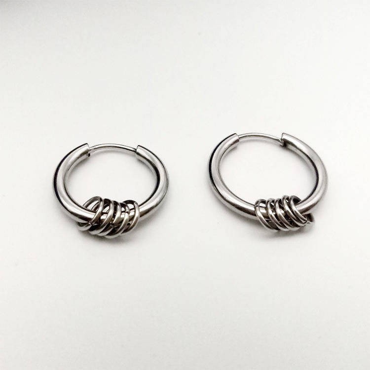 Khuyên tai nam Asta Accessories màu bạc đơn giản đẹp - Hoa tai Orn Earring (1 chiếc)