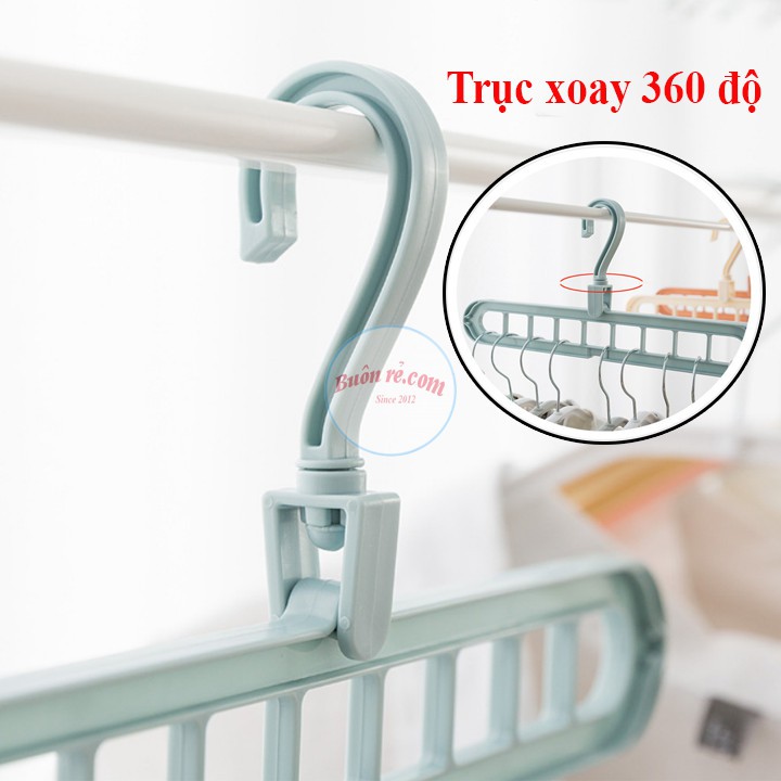 MÓC TREO QUẦN ÁO ĐA NĂNG THÔNG MINH 9 LỖ br00472