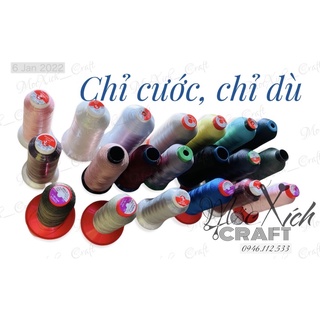 Chỉ dù, chỉ cước, chỉ nylon, chỉ poly may da làm tua rua (cuộn to)