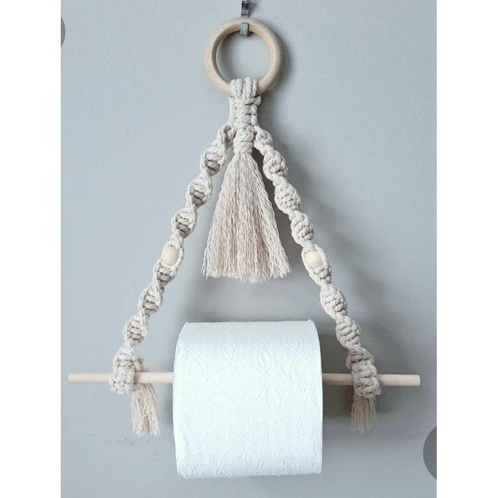 Móc treo giấy vệ sinh Macrame - Kệ bỏ giấy vệ sinh