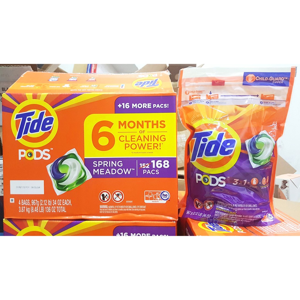 Viên giặt Tide Pods 3in1 bịch 42 viên từ Mỹ bịch 967g