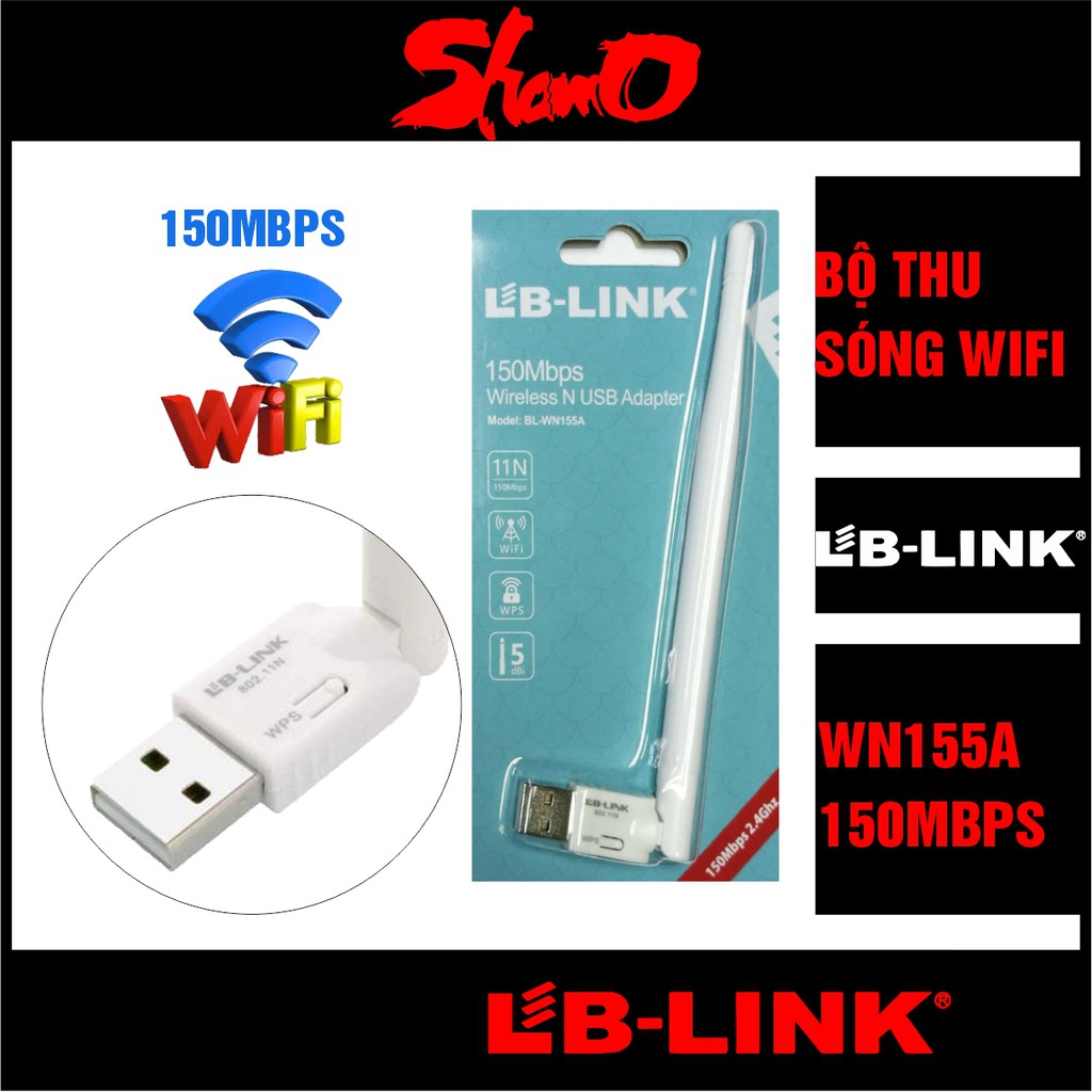 Bộ thu sóng Wifi LBLINK 150Mbps – BL-WN155A – Chính Hãng LB-Link – Bảo hành 24 tháng – Tốc độ truyền tải không dây 150Mb