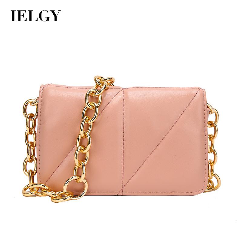 IELGY Túi Đeo Vai Hình Vuông Cỡ Nhỏ Phối Dây Xích Thời Trang Cho Nữ