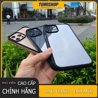 [ CAM KẾT KHÔNG Ố MÀU]   Ốp lưng iPhone 12 - 12 mini - 12 pro - 12 pro max  lưng kính trong suốt  viền dẻo cao cấp