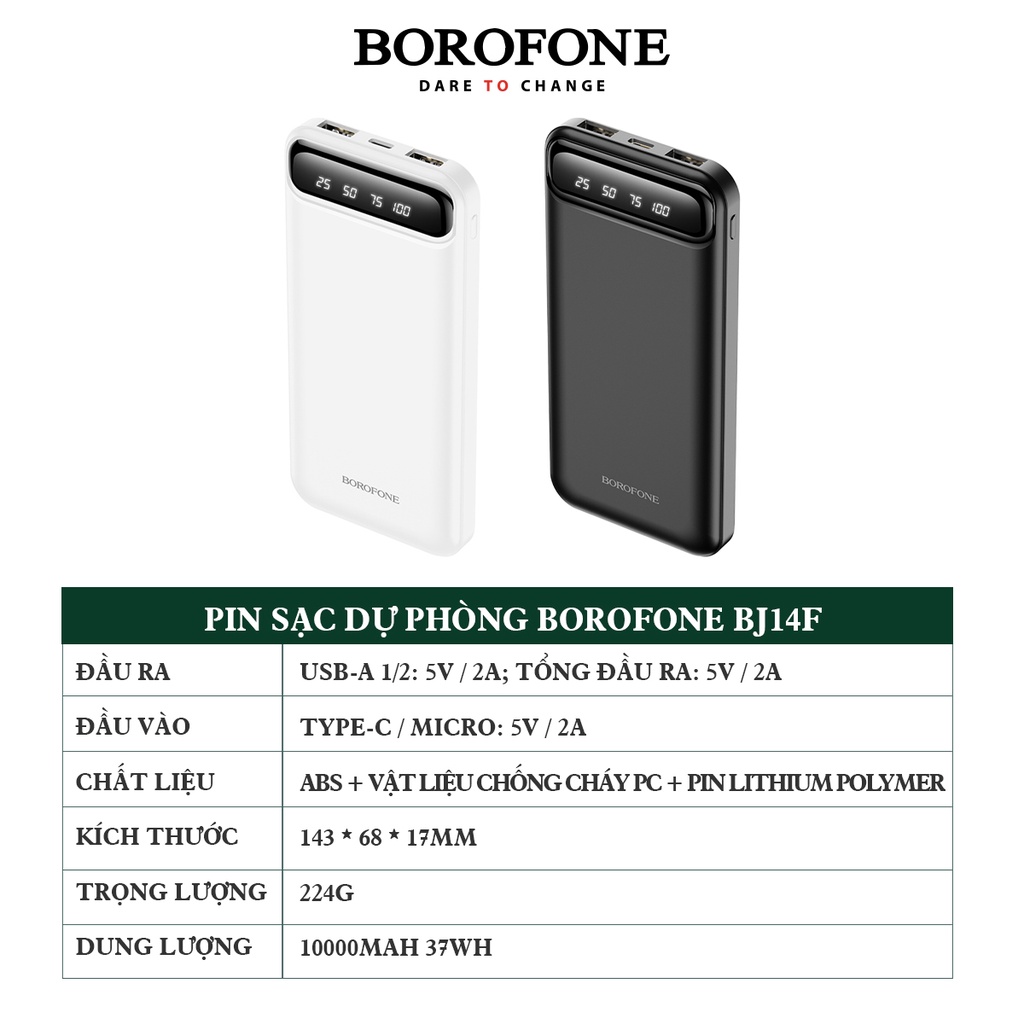 Pin sạc dự phòng Borofone BJ14F 10.000mAh - AK Mobile