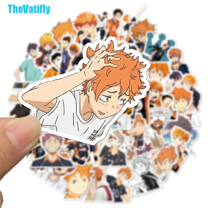 Bộ 52 Miếng Dán Trang Trí Hình Anime Haikyu Dễ Thương