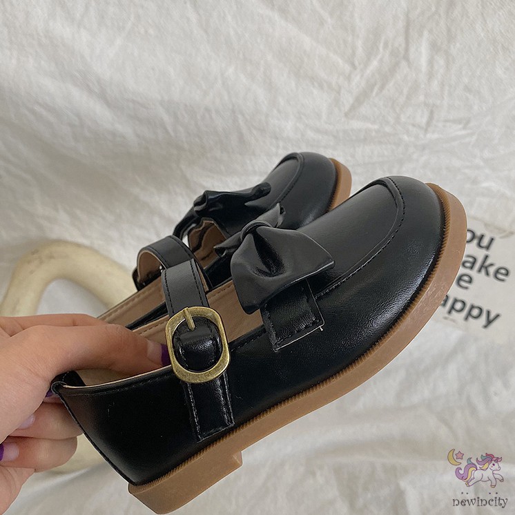 Giày búp bê đính nơ phong cách Hàn Quốc cho bé gái