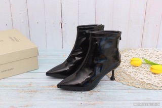 Giày Bốt Nữ Boot Mũi Nhọn Da Bóng 9BOT6021