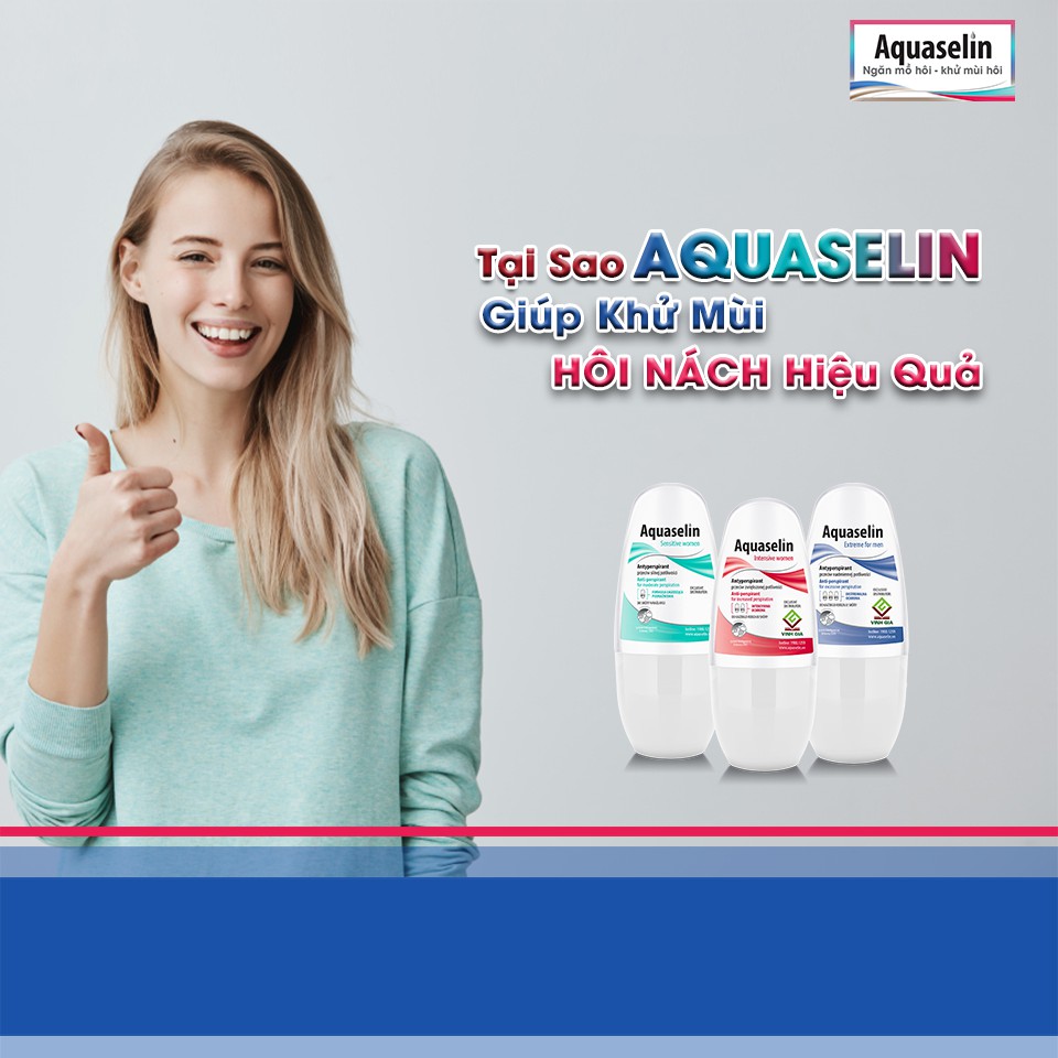 ✅[CHÍNH HÃNG] Lăn khử mùi cho nữ cho vùng nách đổ mồ hôi nhiều Aquaselin Intensive women